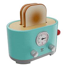 Hape: Ding & Pop-Up Toaster - 15pc Teal Wooden Food Playset