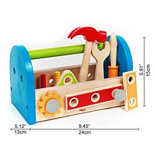 Hape Fix It Kid's Wooden Toolbox Play Set and Accessories