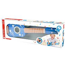 Hape Kid's Wooden Toy Ukulele - 21in Musical Instrument - Blue Dot