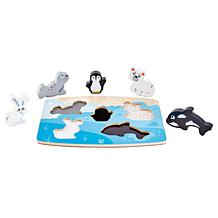 Hape Polar Animal Tactile Puzzle with Textured Coats