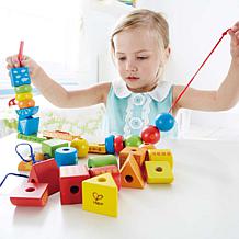 Hape String-Along Shapes, 32 Piece Classic Wooden Block Stacking Game
