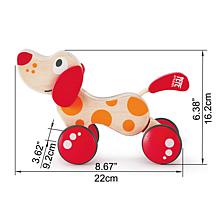 Hape Walk-A-Long Pepe Puppy Red & Orange Wooden Toddler Pull Toy