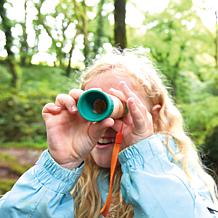 Hape White Nature Fun Adjustable Telescope, 8x Zoom, Green