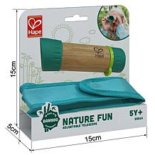 Hape White Nature Fun Adjustable Telescope, 8x Zoom, Green