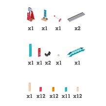 Hape Wooden Domino Ball Set: Mighty Hammer Double-Sided Set, 59pcs