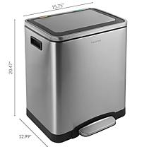 happimess Elmo 7.9-Gallon Double Bucket Trash Can with Soft-Close Lid