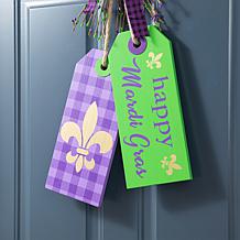 Happy Mardi Gras Wooden Bookmark Door Hanger