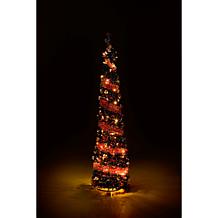 Harvest Lane Halloween 71" Pop-Up Tinsel Tree with 6-Hour Timer