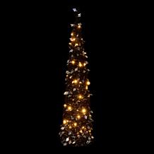 Harvest Lane Halloween 71" Pop-Up Tinsel Tree with 6-Hour Timer