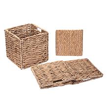 Hastings Home 12" Square Handmade Twisted Wicker Storage Bin 2-Pack