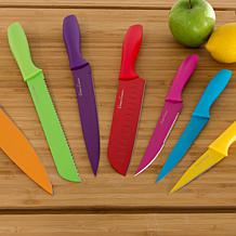 Hastings Home 14-Piece Colored Knife Set with Sheaths, Pro Grade