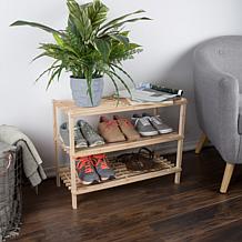 Hastings Home 3-Tier Wooden Shoe Rack, 9 Pair