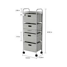 Hastings Home 4-Drawer Rolling Storage Cart
