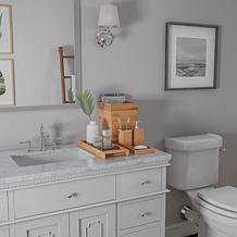 Hastings Home 5-Piece Bamboo Bathroom Décor Set - Brown