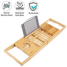 Hastings Home Bamboo Bath Caddy - Natural Wood Bathtub Tray