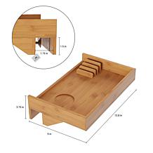 Hastings Home Bedside Shelf with Eco-friendly Bamboo Modern Clamp 