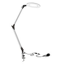 Hastings Home Clamp-On Architect Lamp w/ Dimmable LED - Silver
