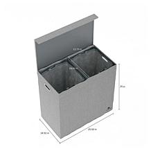 Hastings Home Double Laundry Hamper with Lid and Removable Liner Bags