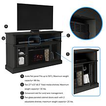 Hastings Home Electric Fireplace TV Stand for TVs up to 59" w/ Shelves