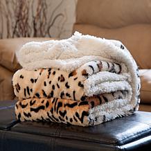 Hastings Home Fleece Sherpa Blanket Throw