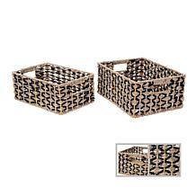 Hastings Home Hand Weaved Wicker Baskets Made Of Water Hyacinth
