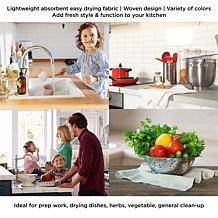 Hastings Home Kitchen Dish Towels with Kitchen Icons Set of 8