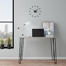 Hastings Home Swing Arm Desk Lamp-Dimmable LED - Silver