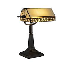 Hastings Home Tiffany Style Bankers LED Desk Lamp - Brown & Yellow