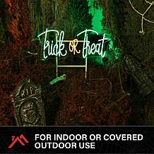 Haunted Hill Farm 1-Ft. Neon Green & Red LED Trick or Treat Wall De...