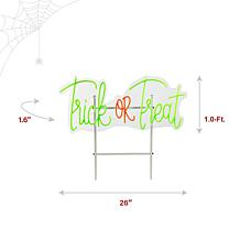 Haunted Hill Farm 1-Ft. Neon Green & Red LED Trick or Treat Wall De...