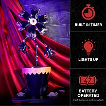 Haunted Hill Farm 2-Ft. LED Metal Flower in Pot Decoration with Sta...
