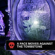 Haunted Hill Farm 2.1-Ft. Pushout Skull Tombstone Animatronic