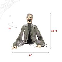 Haunted Hill Farm 2.8-Ft. Rising Zombie Animatronic
