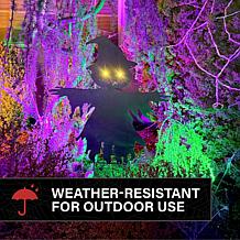 Haunted Hill Farm 3-Ft. Black Metal Scarecrow Decoration with LED E...