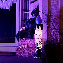 Haunted Hill Farm 3.3-Ft. LED Flicker Wick Halloween Candle Blow Mo...