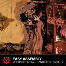 Haunted Hill Farm 3.3-Ft. Standing Animated Burlap Bear Animatronic