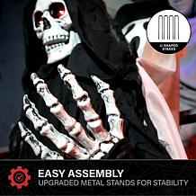 Haunted Hill Farm 3.9-Ft. Sitting Reaper with Hide and Seek Ghost A...