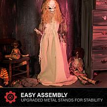 Haunted Hill Farm 3.9-Ft. Standing Rising Head Creepy Girl Animatronic
