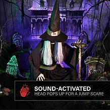 Haunted Hill Farm 4.3-Ft. Animated Sitting Witch Animatronic