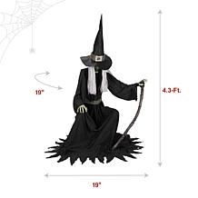 Haunted Hill Farm 4.3-Ft. Animated Sitting Witch Animatronic