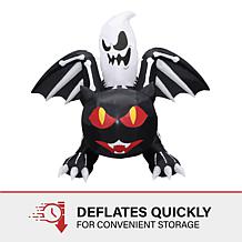 Haunted Hill Farm 5' Tall Pre-lit Inflatable Black Cat Bat and Ghost
