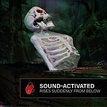 Haunted Hill Farm 5.2-Ft. Life Size Animated Reaper in Coffin Anima...