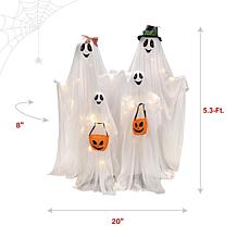 Haunted Hill Farm 5.3-Ft. Lighted Up Ghost Family Animatronic