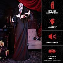 Haunted Hill Farm 5.4-Ft. Standing Jump Scare Nun Animatronic