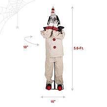 Haunted Hill Farm 5.6-Ft. Standing Pop-Up Clown Animatronic