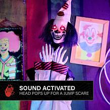 Haunted Hill Farm 5.6-Ft. Standing Pop-Up Clown Animatronic