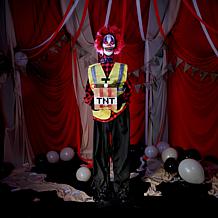 Haunted Hill Farm 5.7-Ft. Standing Animated Clown Courier Animatronic
