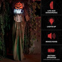 Haunted Hill Farm 5.7-Ft. Standing Pop-Up Head Pumpkin Man Animatronic