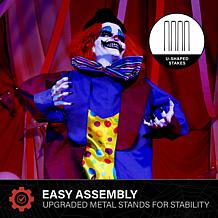Haunted Hill Farm 5.9-Ft. Standing Animated Clown Animatronic