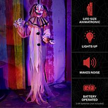 Haunted Hill Farm 6-Ft. Hanging Animated Clown Animatronic
